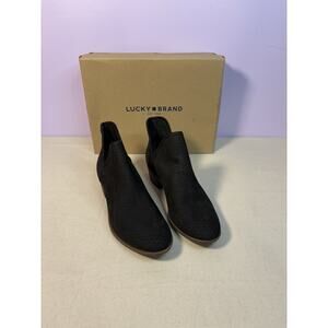 Lucky Brand LK-Baley Black Leather Booties Sz 8M w/Box
